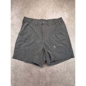 Hook & Tackle Shorts Mens 34 Gray Nylon Spandex Cargo Outdoor Fishing Hiking